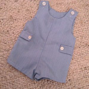 Vintage 12 MO Baby Blue Boy Romper